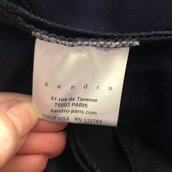 Sandro Black Navy Bodycon Dress - Picture 6 of 8